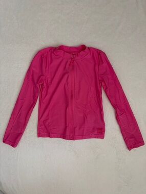 Gap Kids | Zip Front Long Sleeve Rash Guard Swim Jacket Cover Up Bright Pink M/8